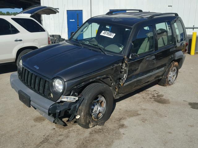 1J4GK48K35W554671 - 2005 JEEP LIBERTY SP BLACK photo 2