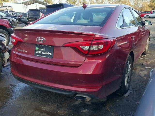 5NPE24AF2GH363469 - 2016 HYUNDAI SONATA SE RED photo 4