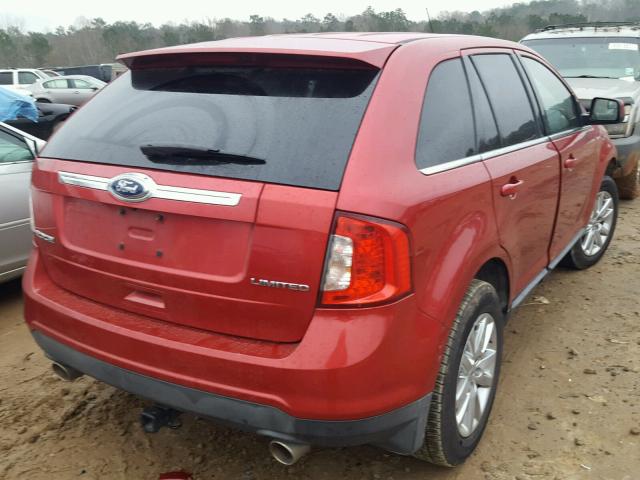 2FMDK3KC1BBA08867 - 2011 FORD EDGE LIMIT RED photo 4