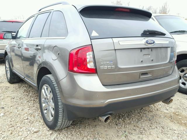 2FMDK3KC1EBB03918 - 2014 FORD EDGE LIMIT BROWN photo 3