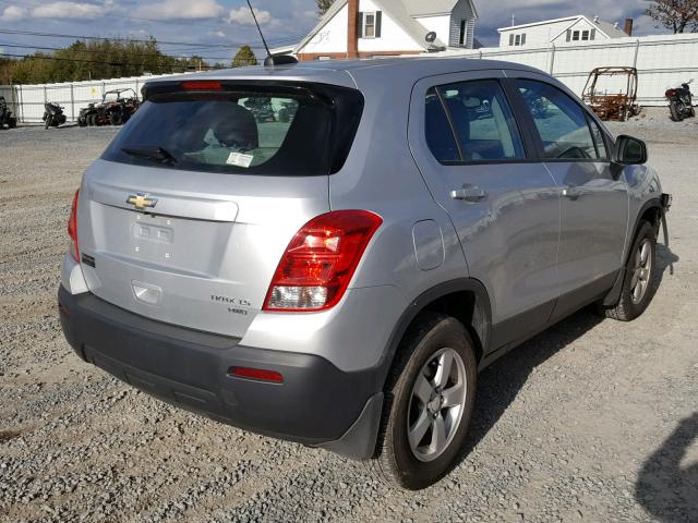 3GNCJPSB7FL245186 - 2015 CHEVROLET TRAX 1LS SILVER photo 4