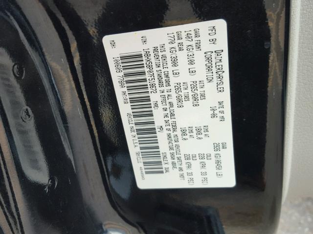 1A8HX58P07F518672 - 2007 CHRYSLER ASPEN BLACK photo 10