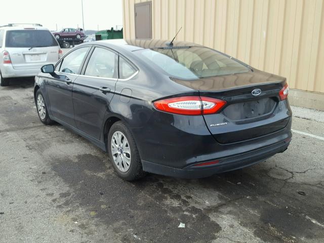 3FA6P0G74DR304663 - 2013 FORD FUSION S BLACK photo 3