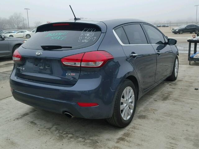 KNAFX5A82E5165417 - 2014 KIA FORTE EX BLUE photo 4