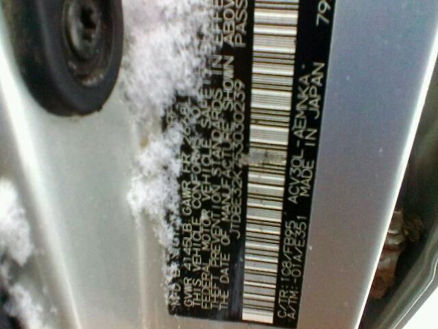 JTDBE32K753030239 - 2005 TOYOTA CAMRY LE ვერცხლისფერი ფოტო 10