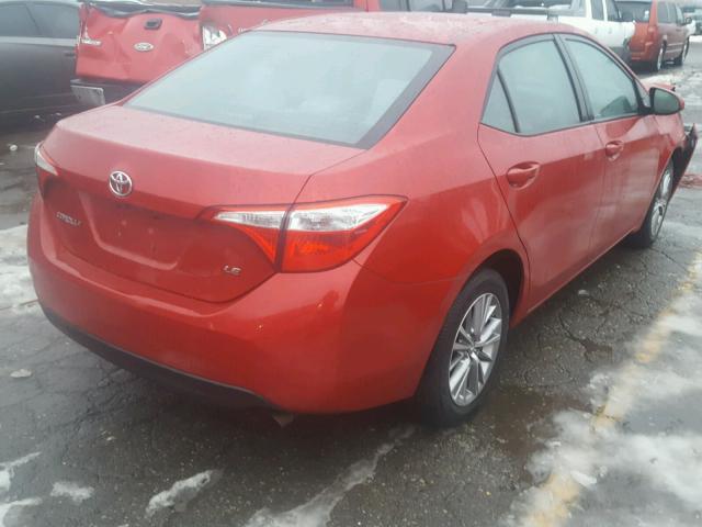 2T1BURHE0EC050105 - 2014 TOYOTA COROLLA L BURGUNDY photo 4