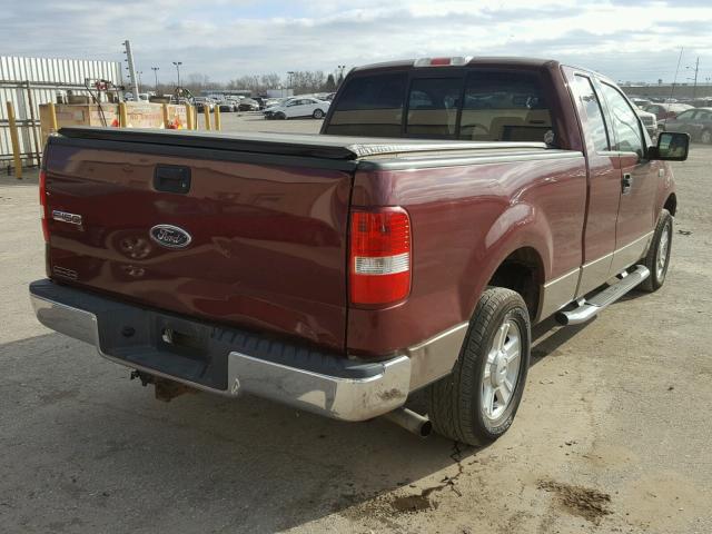 1FTRX12W34NA40575 - 2004 FORD F150 BURGUNDY photo 4