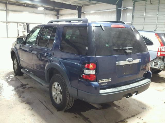 1FMEU73E47UA67595 - 2007 FORD EXPLORER X BLUE photo 3