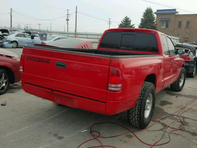 1B7GL22X3WS528740 - 1998 DODGE DAKOTA RED photo 4