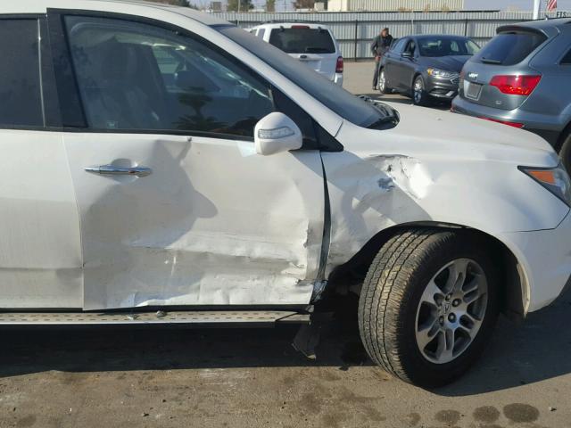 2HNYD28398H536688 - 2008 ACURA MDX TECHNO WHITE photo 9