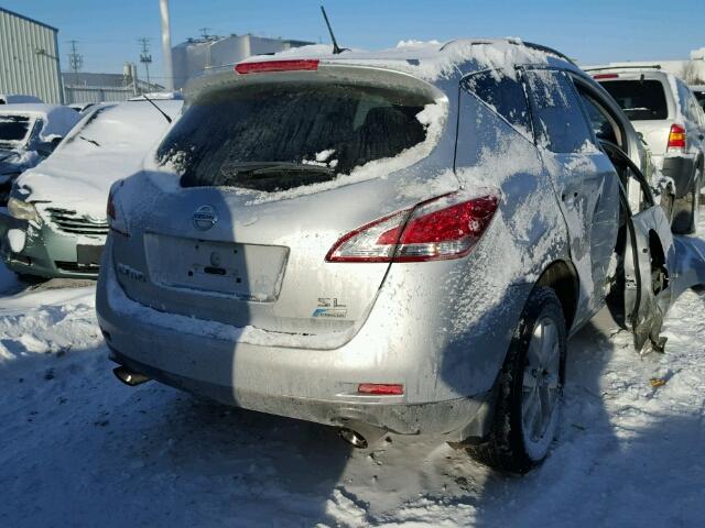 JN8AZ1MW5CW214809 - 2012 NISSAN MURANO S SILVER photo 4