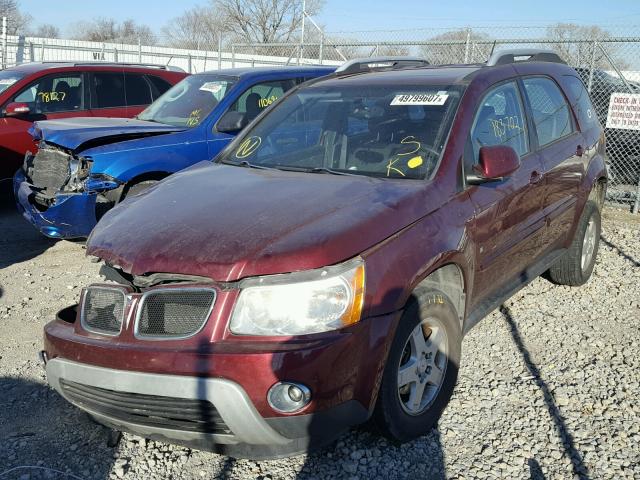 2CKDL33F286327912 - 2008 PONTIAC TORRENT MAROON photo 2