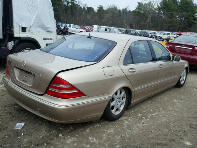 WDBNG70J12A297391 - 2002 MERCEDES-BENZ S 430 GOLD photo 4