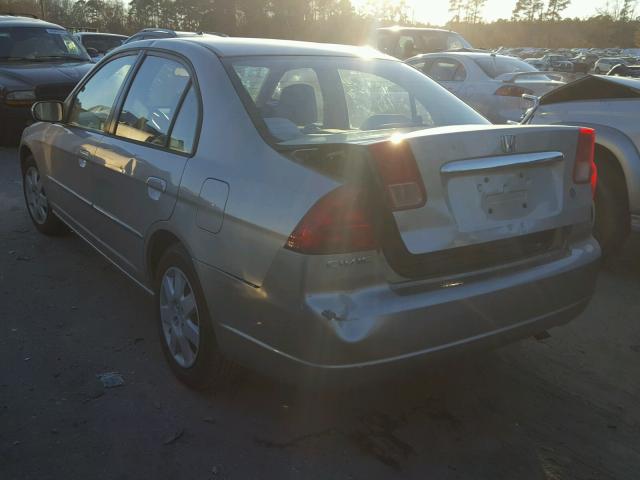 1HGES26702L026214 - 2002 HONDA CIVIC EX BEIGE photo 3