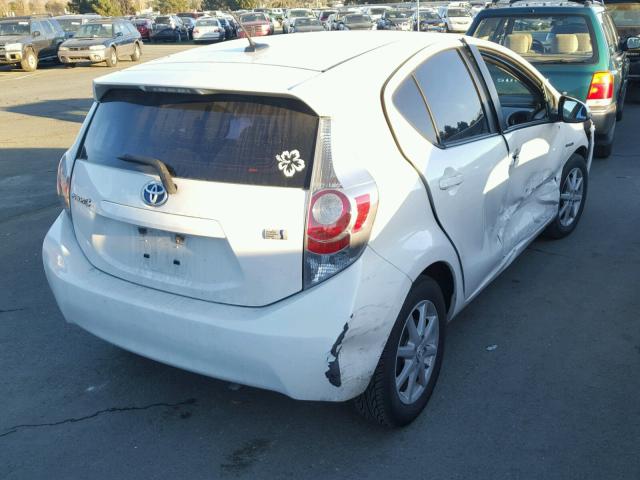 JTDKDTB36C1016899 - 2012 TOYOTA PRIUS C WHITE photo 4