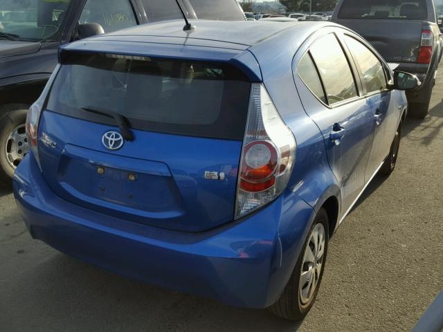 JTDKDTB39D1531218 - 2013 TOYOTA PRIUS C BLUE photo 4