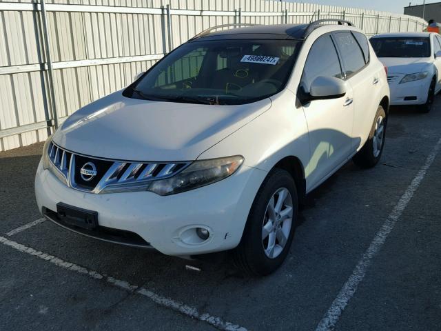 JN8AZ18U49W003182 - 2009 NISSAN MURANO WHITE photo 2