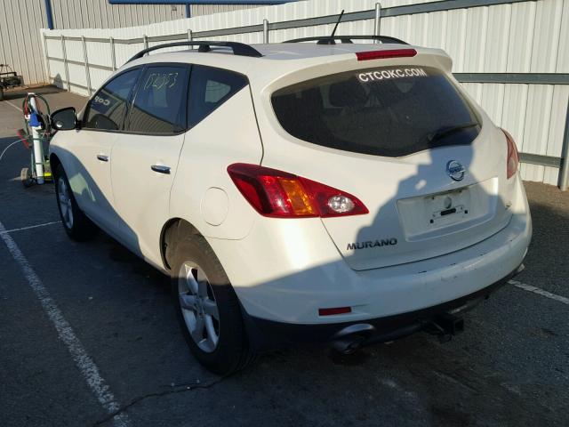 JN8AZ18U49W003182 - 2009 NISSAN MURANO WHITE photo 3