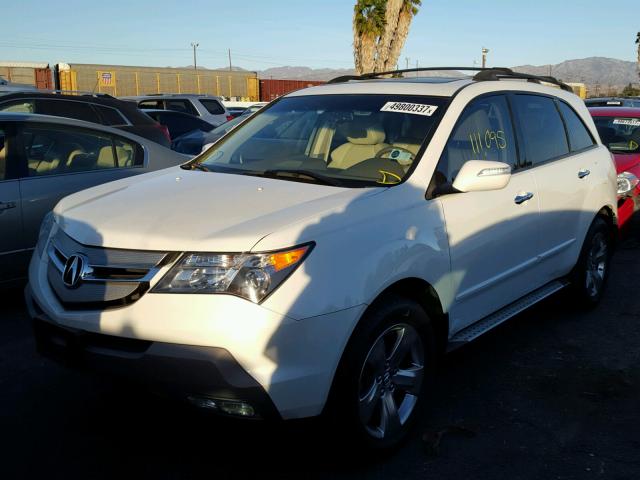 2HNYD28899H515532 - 2009 ACURA MDX SPORT WHITE photo 2