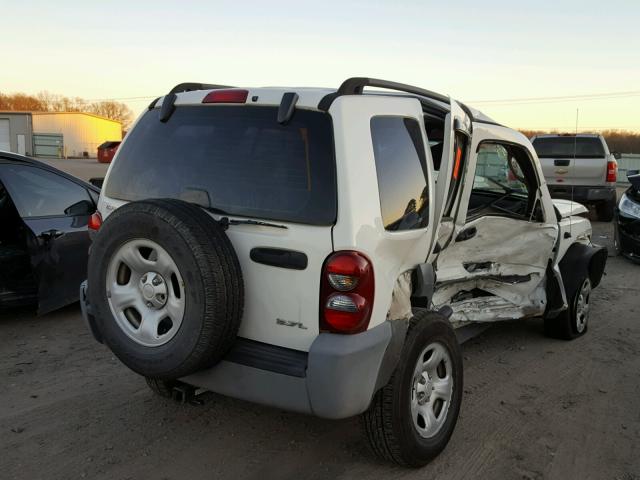 1J4GK48K15W619517 - 2005 JEEP LIBERTY SP WHITE photo 4