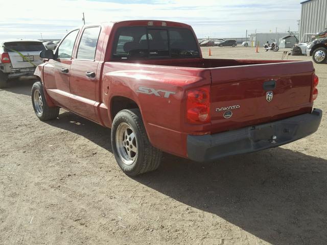 1D7HE28K27S250477 - 2007 DODGE DAKOTA QUA RED photo 3