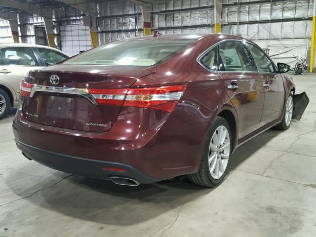 4T1BK1EBXFU164596 - 2015 TOYOTA AVALON XLE MAROON photo 4