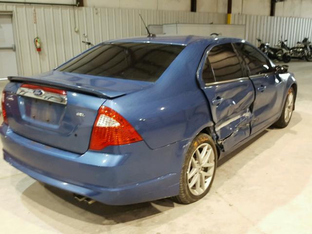 3FAHP0JA9AR329020 - 2010 FORD FUSION SEL BLUE photo 4