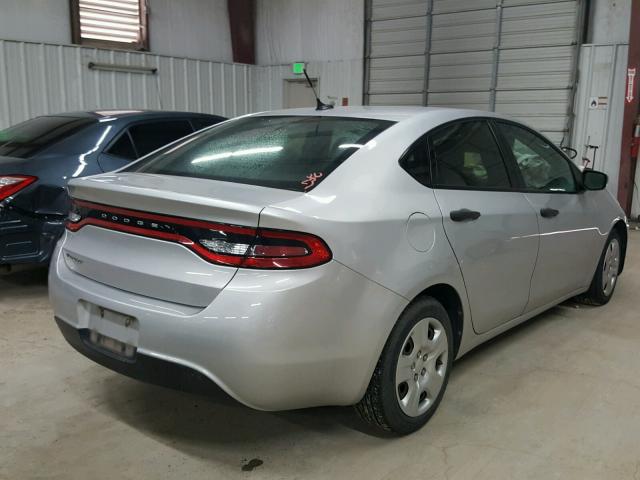 1C3CDFAA7DD286637 - 2013 DODGE DART SE SILVER photo 4