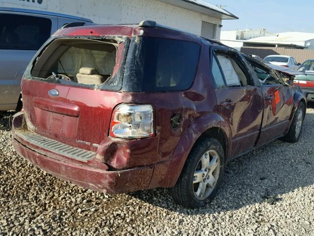 1FMDK06126GA51684 - 2006 FORD FREESTYLE RED photo 4