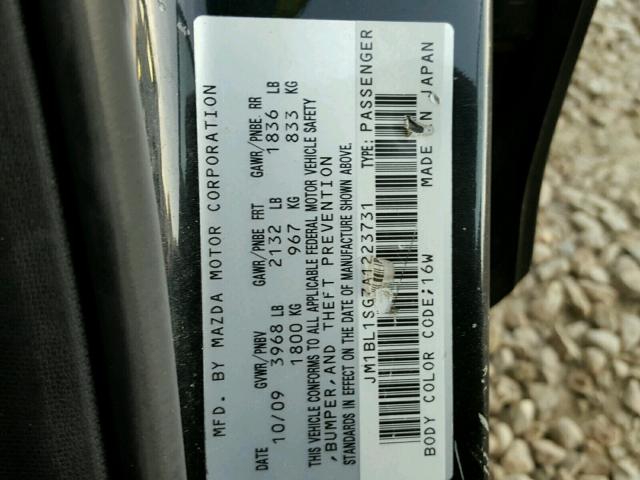 JM1BL1SG7A1223731 - 2010 MAZDA 3 I BLACK photo 10