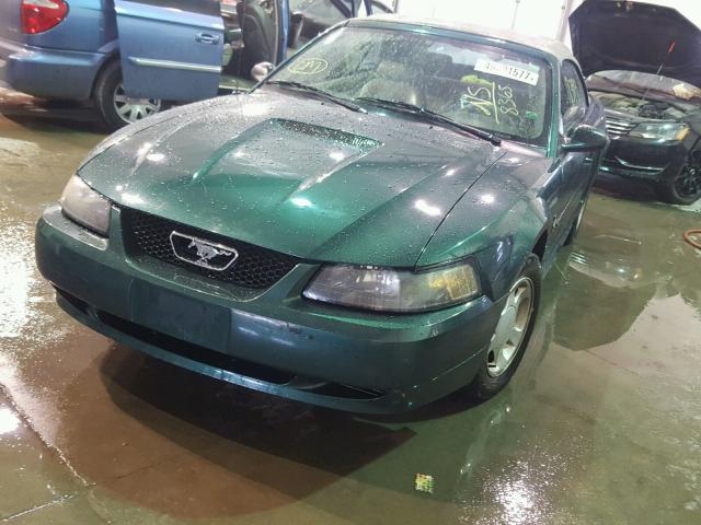 1FAFP44411F218365 - 2001 FORD MUSTANG GREEN photo 2