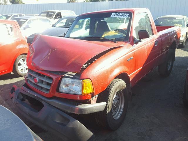 1FTYR10C81PA16173 - 2001 FORD RANGER RED photo 2