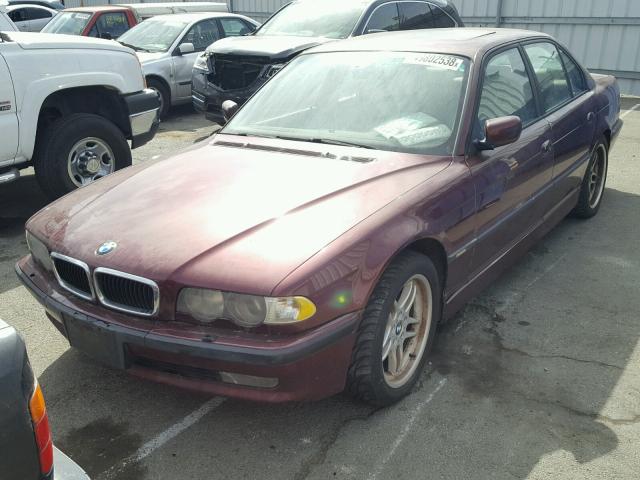 WBAGG83401DN84690 - 2001 BMW 740 I AUTO RED photo 2