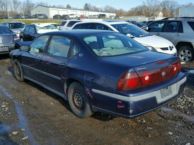 2G1WF55E129198261 - 2002 CHEVROLET IMPALA BLUE photo 3