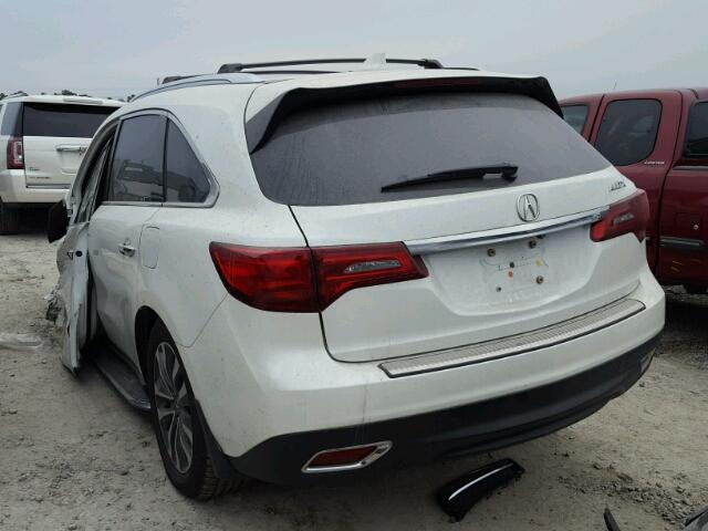 5FRYD3H45FB006126 - 2015 ACURA MDX TECHNO WHITE photo 3