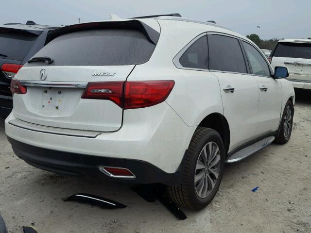 5FRYD3H45FB006126 - 2015 ACURA MDX TECHNO WHITE photo 4