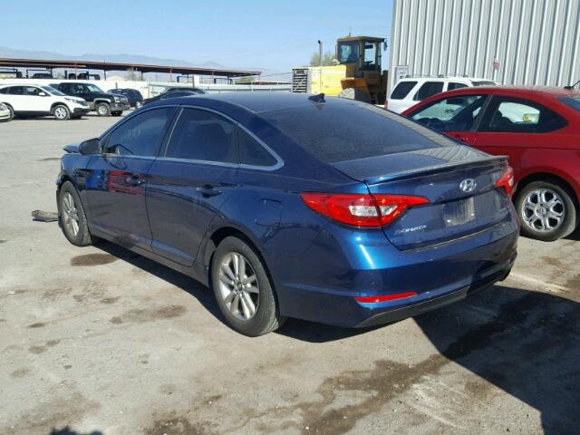 5NPE24AFXFH195272 - 2015 HYUNDAI SONATA SE BLUE photo 3