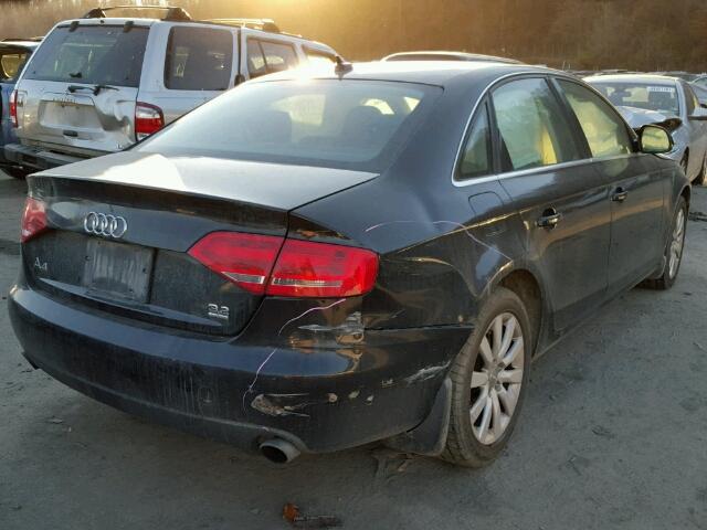 WAULK78K19N004237 - 2009 AUDI A4 3.2 QUA BLACK photo 4