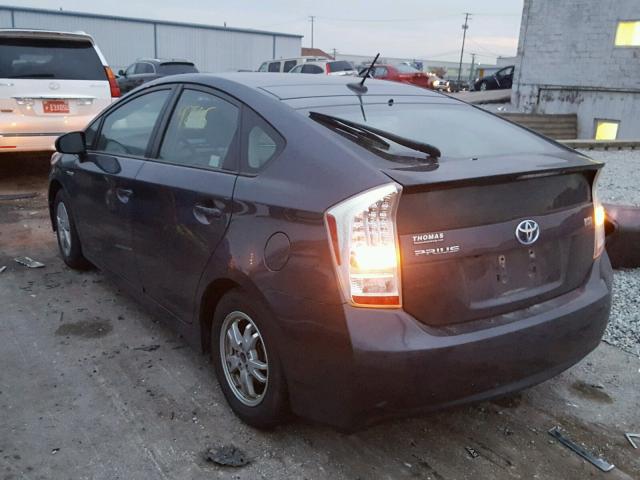 JTDKN3DU3A1302290 - 2010 TOYOTA PRIUS GRAY photo 3