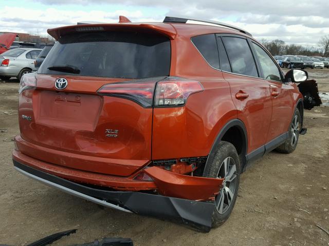 JTMRFREV1GJ076944 - 2016 TOYOTA RAV4 XLE ORANGE photo 4