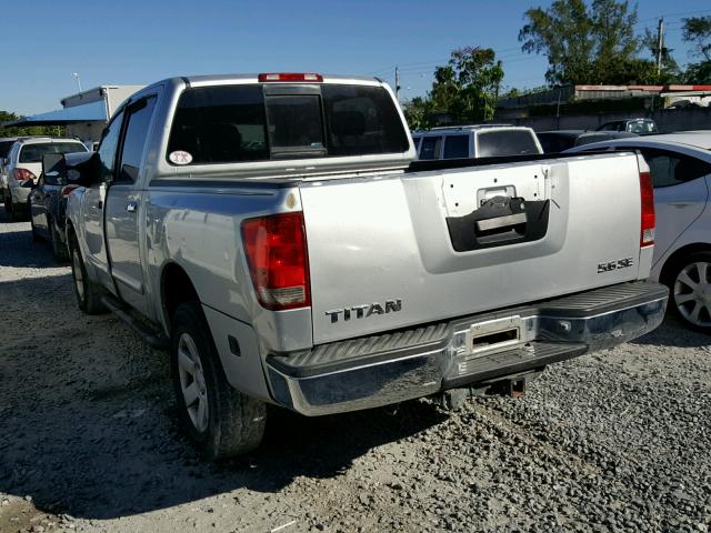 1N6AA07B44N546623 - 2004 NISSAN TITAN XE SILVER photo 3