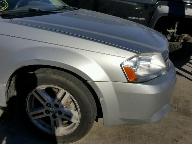 1B3LC56K38N603020 - 2008 DODGE AVENGER SX SILVER photo 9