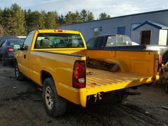 1GCEC14X17Z132829 - 2007 CHEVROLET SILVERADO YELLOW photo 3