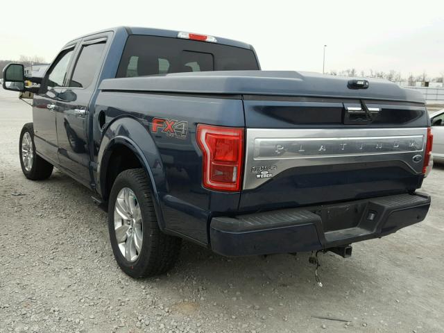 1FTEW1EG4HFA25735 - 2017 FORD F150 SUPER BLUE photo 3