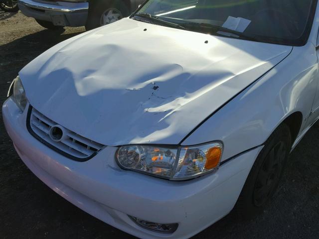 1NXBR12E61Z502594 - 2001 TOYOTA COROLLA CE WHITE photo 9