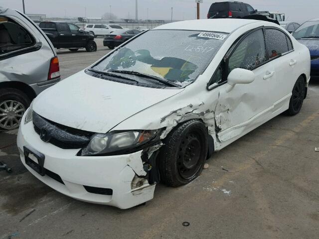 19XFA16549E050484 - 2009 HONDA CIVIC LX WHITE photo 2