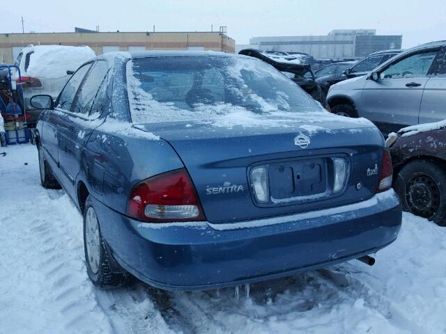 3N1CB51D72L674919 - 2002 NISSAN SENTRA XE BLUE photo 3