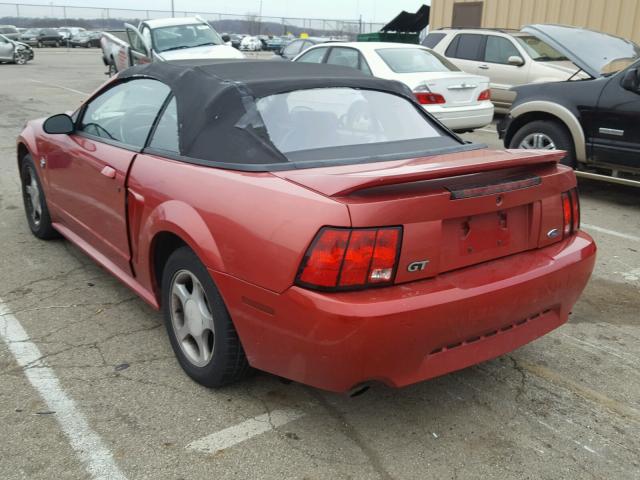 1FAFP45X8XF166315 - 1999 FORD MUSTANG GT BURGUNDY photo 3