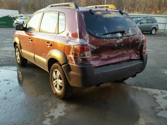 KM8JN72D26U364562 - 2006 HYUNDAI TUCSON GLS BURGUNDY photo 3