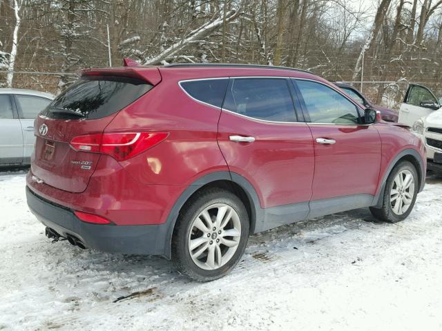 5XYZUDLA8DG118482 - 2013 HYUNDAI SANTA FE S RED photo 4